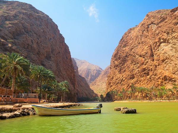 Wadi Shab is de bekendse wadi van Oman.